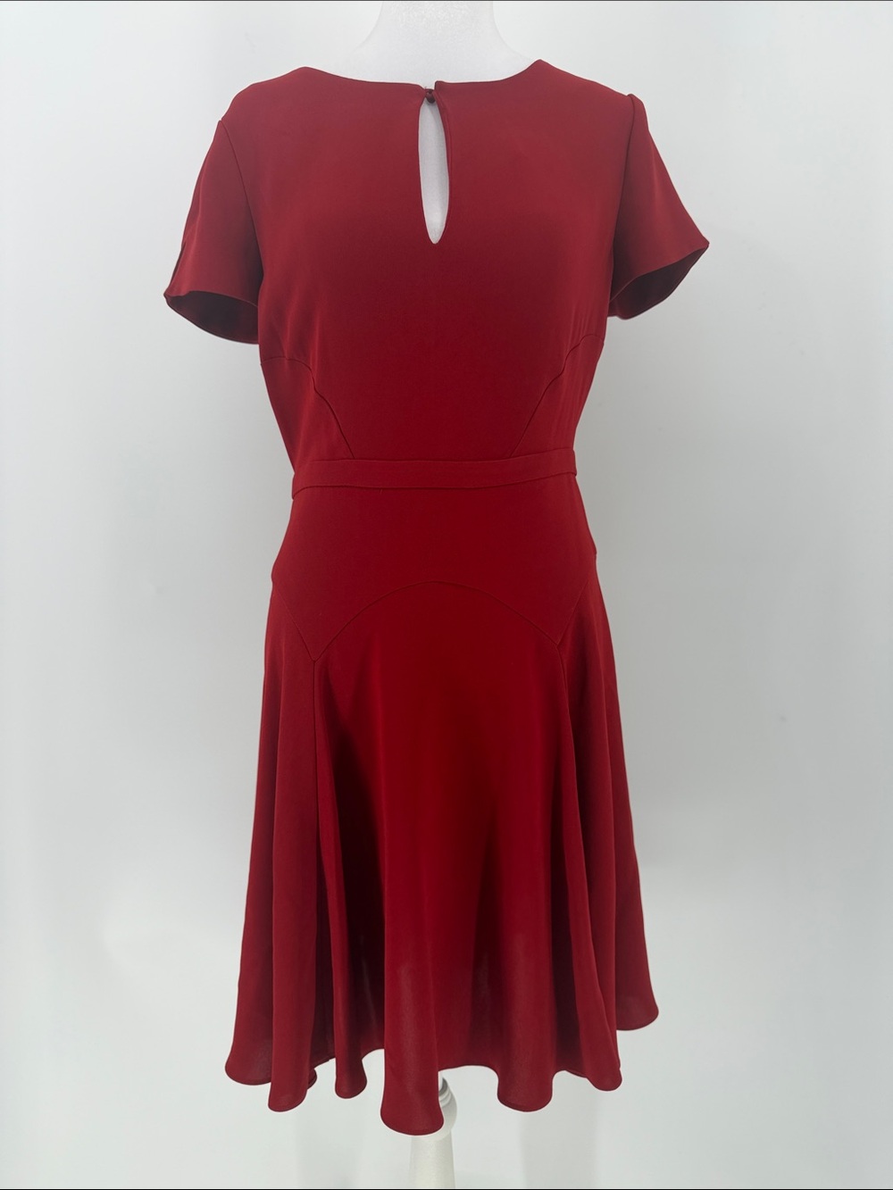DVF Diane von Furstenberg Raizel Fit & Flare Red‎ Mini Dress Keyhole Back